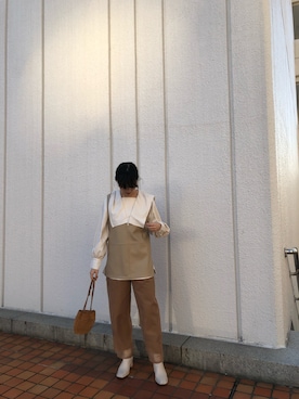 「オーガンジー」｜「アイテム（その他シューズ）」を使った、umi_lemageさん（レディース・161cm）の秋コーディネート