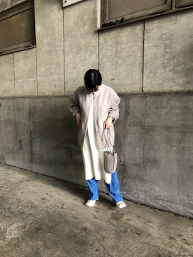 「スリット」｜「アイテム（ブルゾン）」を使った、umi_lemageさん（レディース・161cm）の秋コーディネート