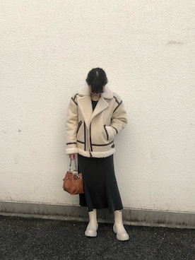 「alpha」｜「アイテム（ブルゾン）」を使った、umi_lemageさん（レディース・161cm）の冬コーディネート