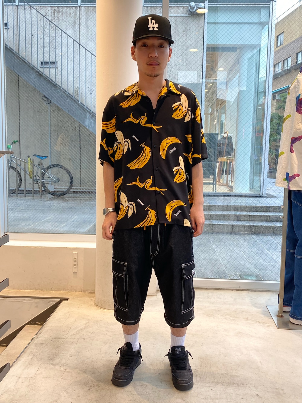 【美品】エクストララージ×カーニバル アロハシャツ シャツ L 水色 バナナ XLARGE（エクストララージ）の「XLARGE×CARNIVAL BKK BANANA