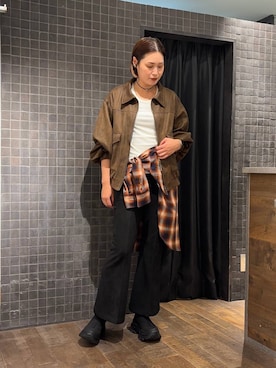 「アイテム（ブルゾン）」を使った、まるさん（JEANASIS）さん（レディース・171cm・30代）の秋コーディネート