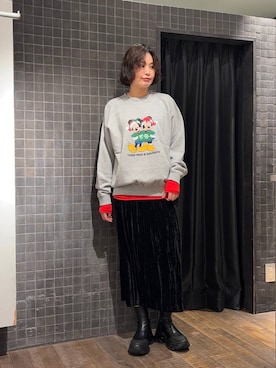 「クリスマス」｜「アイテム（ムートンコート）」を使った、まるさん（JEANASIS）さん（レディース・171cm）の冬コーディネート