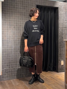 「アイテム（ボストンバッグ）」を使った、まるさん（JEANASIS）さん（レディース・171cm）の秋コーディネート