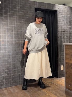「アイテム（ハンチング/ベレー帽）」を使った、まるさん（JEANASIS）さん（レディース・171cm）の秋コーディネート