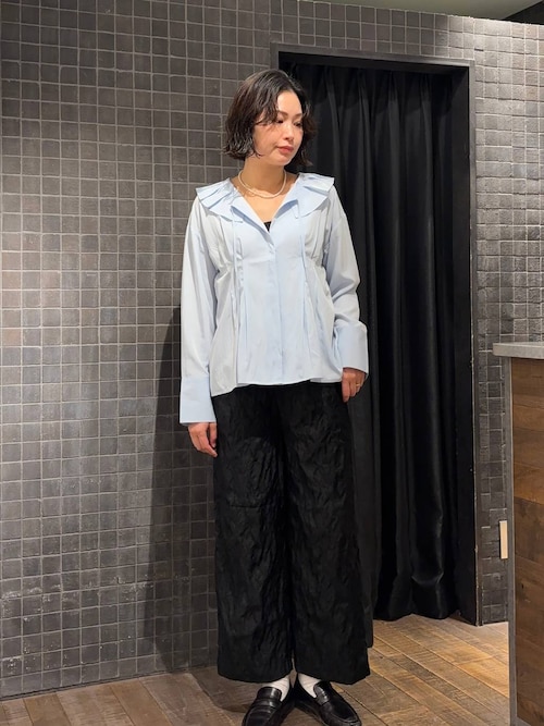 eL】Tuck Frill Collar Shirt/645564（シャツ/ブラウス）｜eL（エル