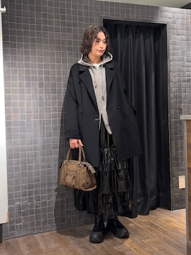 「アイテム（パーカー、グレー系）」を使った、まるさん（JEANASIS）さん（レディース・171cm）の冬コーディネート