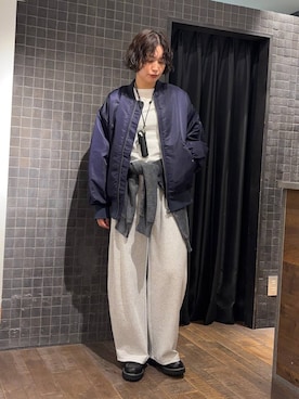 「アイテム（MA-1）」を使った、まるさん（JEANASIS）さん（レディース・171cm）の秋コーディネート