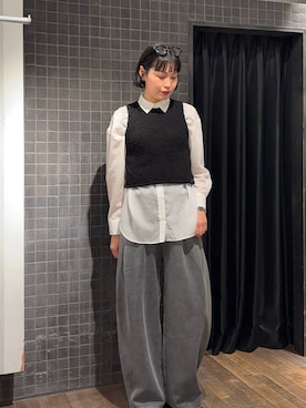 「JEANASIS（ジーナシス）のシャーリングローファー/645735（ローファー、ブラウン系）」を使った、まるさん（JEANASIS）さん（レディース・171cm）の春コーディネート