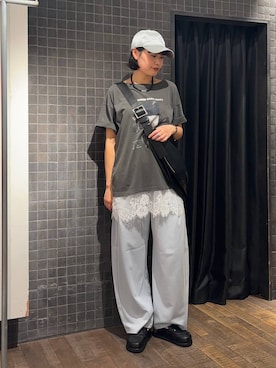 「JEANASIS（ジーナシス）のアイテム（Tシャツ/カットソー）」を使った、まるさん（JEANASIS）さん（レディース・171cm）の春コーディネート