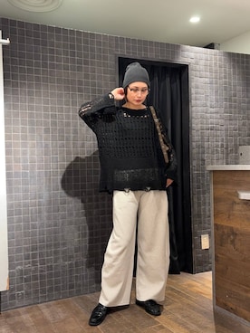 「アイテム（ニットキャップ/ビーニー）」を使った、まるさん（JEANASIS）さん（レディース・171cm・30代）の秋コーディネート