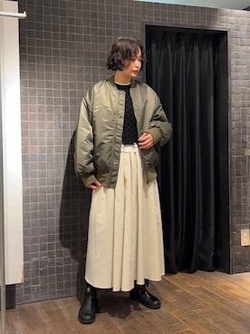 「アイテム（MA-1）」を使った、まるさん（JEANASIS）さん（レディース・171cm・30代）の秋コーディネート