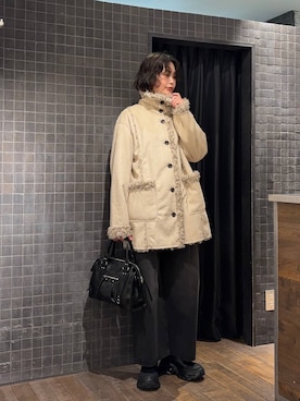 「アイテム（ムートンコート）」を使った、まるさん（JEANASIS）さん（レディース・171cm）の秋コーディネート