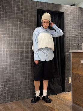 「JEANASIS（ジーナシス）のスタッズボリュームサボ/571517（サンダル）」を使った、まるさん（JEANASIS）さん（レディース・171cm）の秋コーディネート