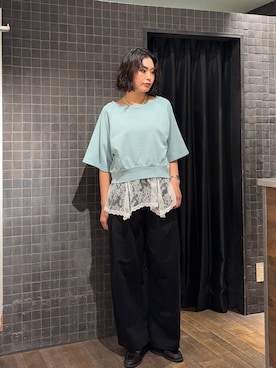 「JEANASIS（ジーナシス）のシャーリングローファー/645735（ローファー、ブラウン系）」を使った、まるさん（JEANASIS）さん（レディース・171cm）の春コーディネート