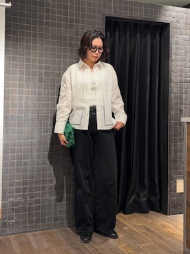 「JEANASIS（ジーナシス）のビーズミニショルダーBAG/642594（ハンドバッグ、グリーン系）」を使った、まるさん（JEANASIS）さん（レディース・171cm）の春コーディネート