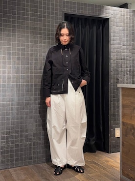 「eL（エル）の【eL】Gurkha Flat Shoes/644074（サンダル、ブラック系）」を使った、まるさん（JEANASIS）さん（レディース・171cm）の春コーディネート