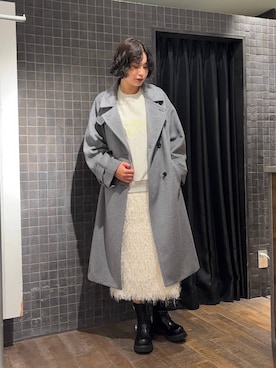 「アイテム（ステンカラーコート）」を使った、まるさん（JEANASIS）さん（レディース・171cm・30代）の秋コーディネート