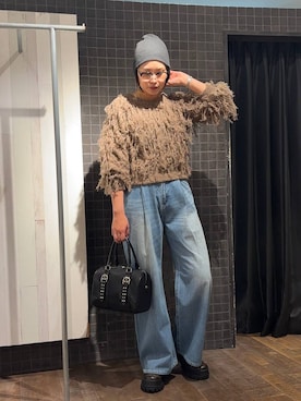 「アイテム（ニットキャップ/ビーニー）」を使った、まるさん（JEANASIS）さん（レディース・171cm・30代）の秋コーディネート