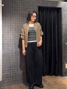 「JEANASIS（ジーナシス）のクロッグローファー/638847（ローファー、ブラック系）」を使った、まるさん（JEANASIS）さん（レディース・171cm）の春コーディネート
