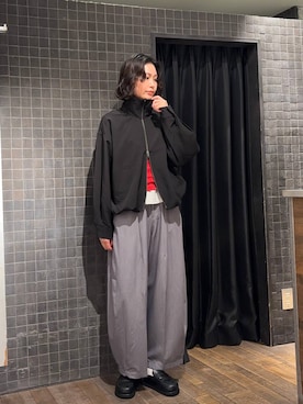 「JEANASIS（ジーナシス）のセミシアーリブヘンリー LS/326122（Tシャツ/カットソー、ホワイト系）」を使った、まるさん（JEANASIS）さん（レディース・171cm）の春コーディネート