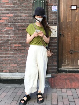 「AS KNOW AS PINKY（アズノゥアズピンキー）のアイテム（パンツ）」を使った、yukinagine0806さん（レディース・160cm）の春コーディネート