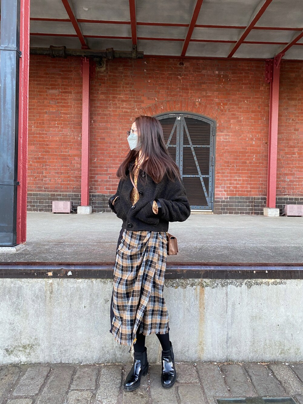 「冬のコーデ、冬アウター、元旦、新年一発目、休日スタイル、オトナカジュアル」｜「ZARA WOMANのアイテム（スカート、その他）」を使った、yukinagine0806さん（レディース・160cm）の冬コーディネートの1枚目の写真