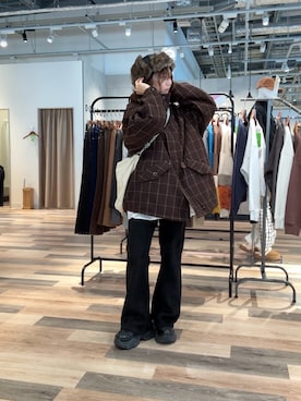 「チェック柄」｜きくさん（レディース・155cm）の秋コーディネート