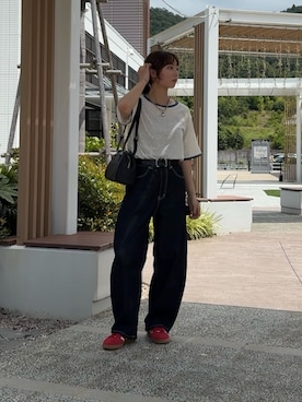 「アイテム（ボストンバッグ）」を使った、きくさん（レディース・155cm・20代）の夏コーディネート