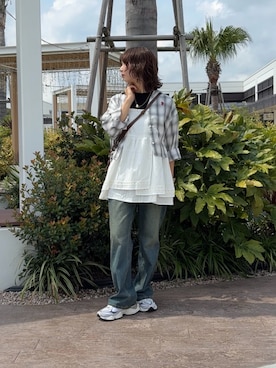 「U.S. POLO ASSN.（ユーエスポロアッスン）のアイテム（シャツ/ブラウス）」を使った、きくさん（レディース・155cm）の秋コーディネート