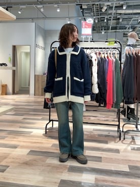 「アイテム（ボストンバッグ）」を使った、きくさん（レディース・155cm）の秋コーディネート