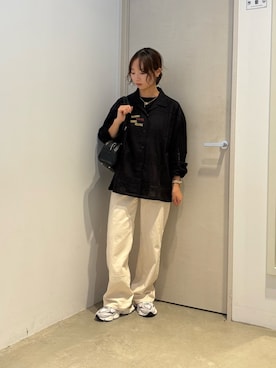 「アイテム（ボストンバッグ）」を使った、きくさん（レディース・155cm）の秋コーディネート
