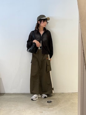 「FRUIT OF THE LOOM（フルーツオブザルーム）のアイテム（キャップ）」を使った、おきくさん（レディース・155cm）の春コーディネート