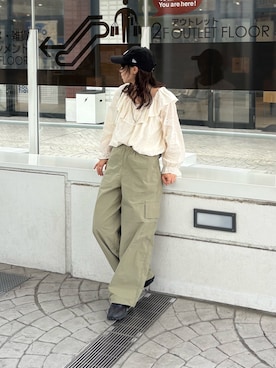 「CPCM（シーピーシーエム）のアイテム」を使った、おきくさん（レディース・155cm）の春コーディネート