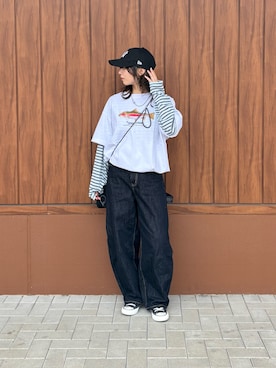 「CPCM（シーピーシーエム）のアイテム」を使った、おきくさん（レディース・155cm）の春コーディネート