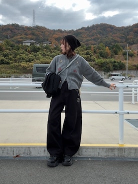 「アイテム（カーディガン/ボレロ）」を使った、きくさん（レディース・155cm）の秋コーディネート