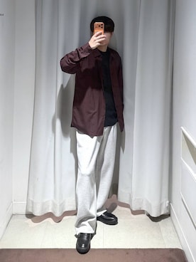 「GLOBAL WORK（グローバルワーク）のマイニチ多機能クルーTシャツ/長袖/1023339（Tシャツ/カットソー、ブラック系）」を使った、onkitiさん（メンズ）の秋コーディネート