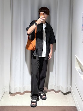 「GLOBAL WORK（グローバルワーク）のサラサラ快適DRYプリントTシャツ/636407（Tシャツ/カットソー、ホワイト系）」を使った、onkitiさん（メンズ）の夏コーディネート