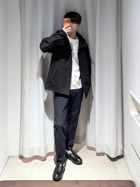 「GLOBAL WORK（グローバルワーク）のらくごこちフィットソックス/ミドル/283172（ソックス/靴下、ホワイト系）」を使った、onkitiさん（メンズ）の秋コーディネート
