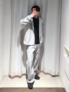 「GLOBAL WORK（グローバルワーク）のマイニチ多機能クルーTシャツ/長袖/1023339（Tシャツ/カットソー、ブラック系）」を使った、onkitiさん（メンズ）の秋コーディネート