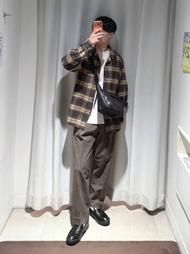「GLOBAL WORK（グローバルワーク）のらくごこちフィットソックス/ミドル/283172（ソックス/靴下、ホワイト系）」を使った、onkitiさん（メンズ）の秋コーディネート