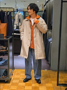 「アイテム（ステンカラーコート）」を使った、だいちさん（メンズ・175cm）の秋コーディネート