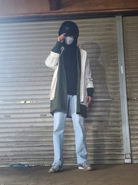 「Lee（リー）のアイテム（パンツ）」を使った、踊り場二号さん（メンズ・165cm）の春コーディネート