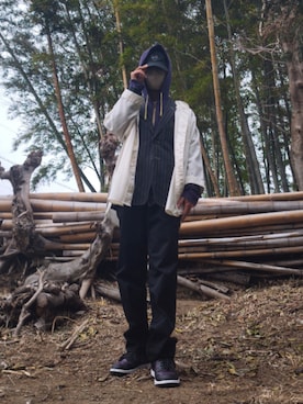 「WACKO MARIA（ワコマリア）のアイテム」を使った、踊り場二号さん（メンズ・165cm）の春コーディネート