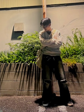 「アイテム（ベスト）」を使った、meeさん（メンズ・170cm）の春コーディネート