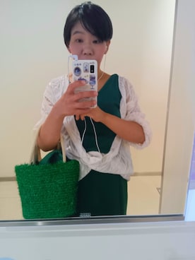 「アイテム（かごバッグ）」を使った、mi19841101さん（レディース・156cm）の秋コーディネート