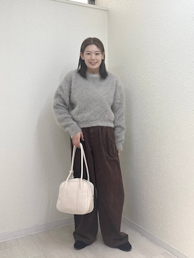 「アイテム（モカシン/デッキシューズ）」を使った、のん  さん（レディース・154cm）の冬コーディネート