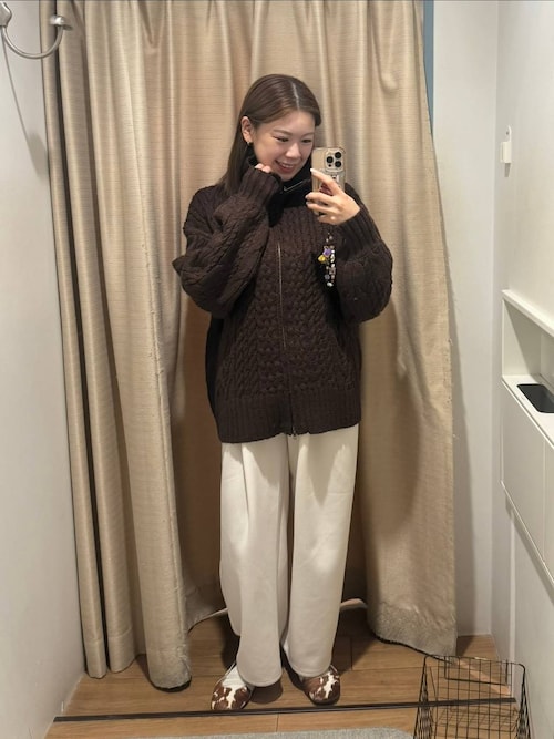 セール】ケーブルハイゲージZIPカーディガン 588922（カーディガン