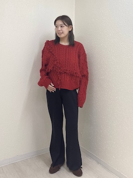 「アイテム（モカシン/デッキシューズ）」を使った、のん  さん（レディース・154cm）の冬コーディネート