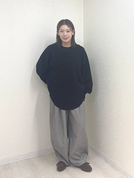 「アイテム（モカシン/デッキシューズ）」を使った、のん  さん（レディース・154cm）の冬コーディネート