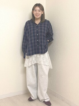「LOWRYS FARM（ローリーズファーム）のマルチWAYレーススカート　497453（スカート）」を使った、のん  さん（レディース・154cm）の秋コーディネート